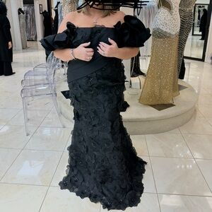 Elegant Black Floral Gown